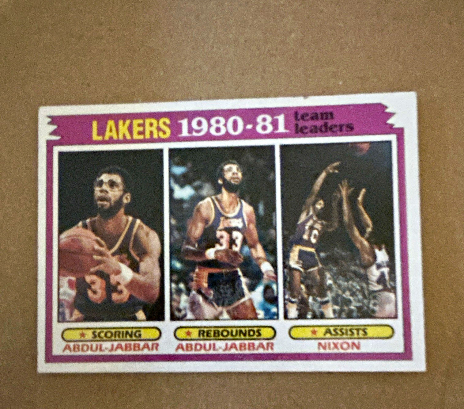 Topps 1981-82 Lakers Team Leaders #55 Kareem Abdul-Jabbar Norm Nixon