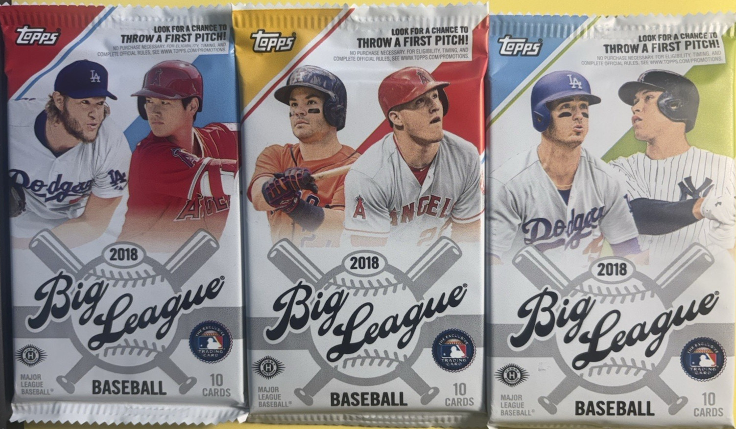 2018 TOPPS BIG LEAGUE 3/SEALED 10 CARD HOBBY PAX SHOHEI OHTANI GOLD RC ? FREESHP