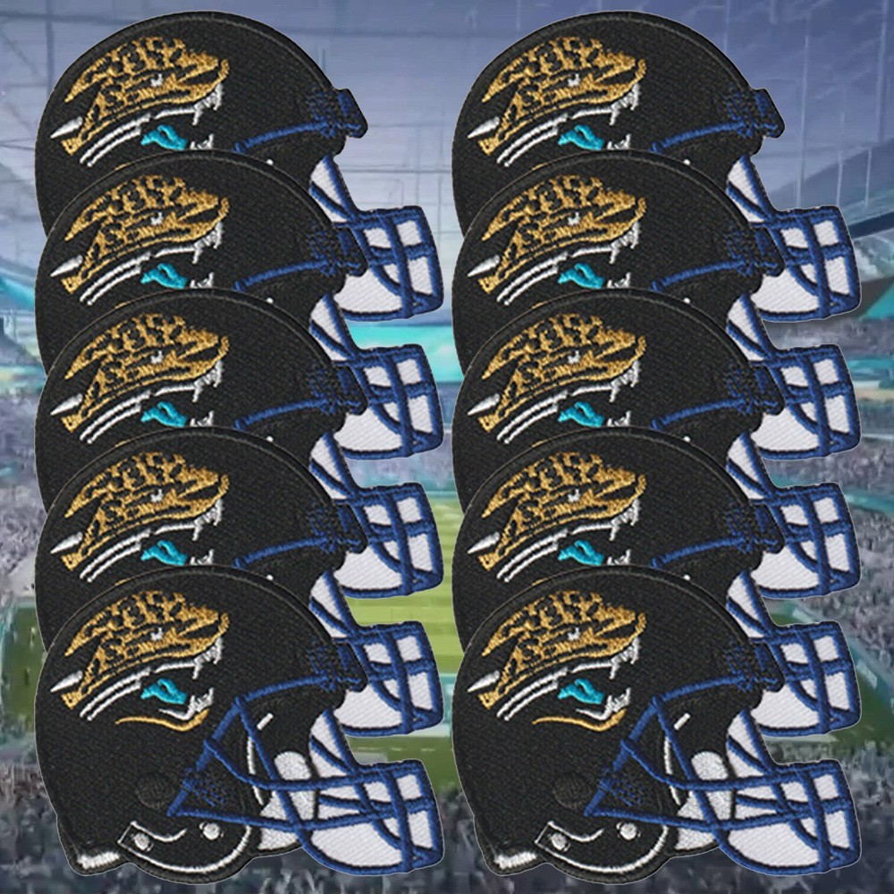 10 pcs Jacksonville Jaguars Helmet Logo Size 3.3 in x 2.5 in Sew Iron On Patches