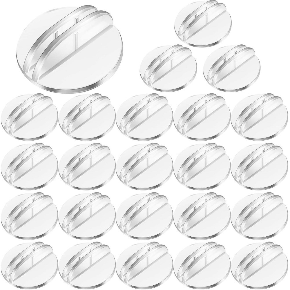 Mini Card Stands Plastic Place Card Holders 50 Pcs Clear Paper Board Clips Table