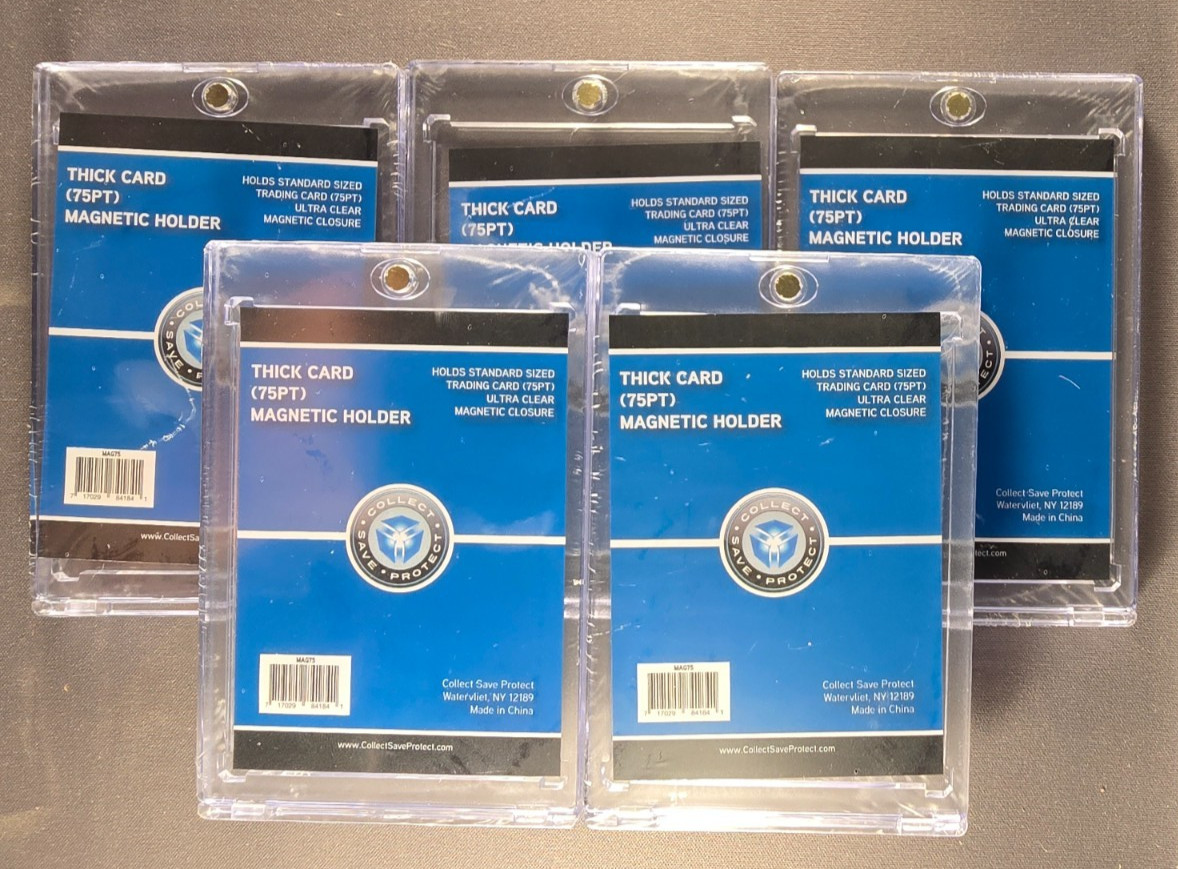 (5x) CSP 75pt Magnetic Card Holders One Touch 75 pt 75 Point Thick Card Size