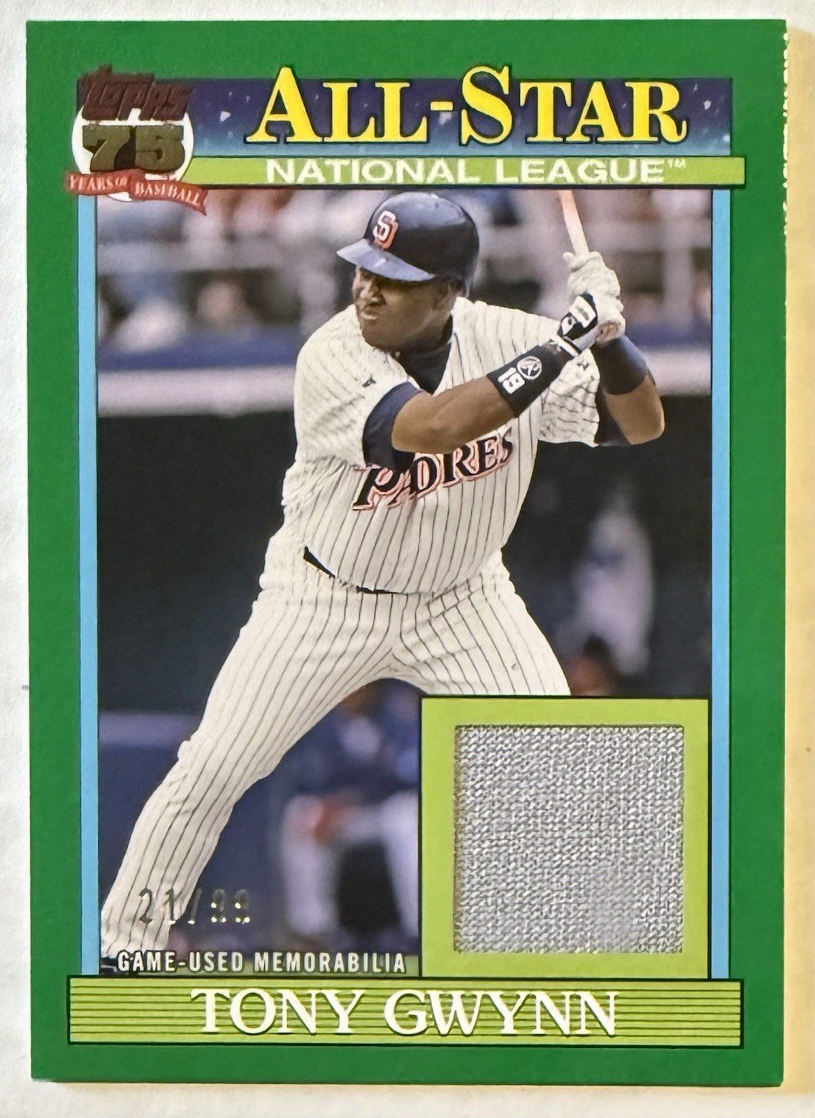 Tony Gwynn 2026 Topps Series 2 #91ASR-TG 1991 All-Stars Game Used Relic /99