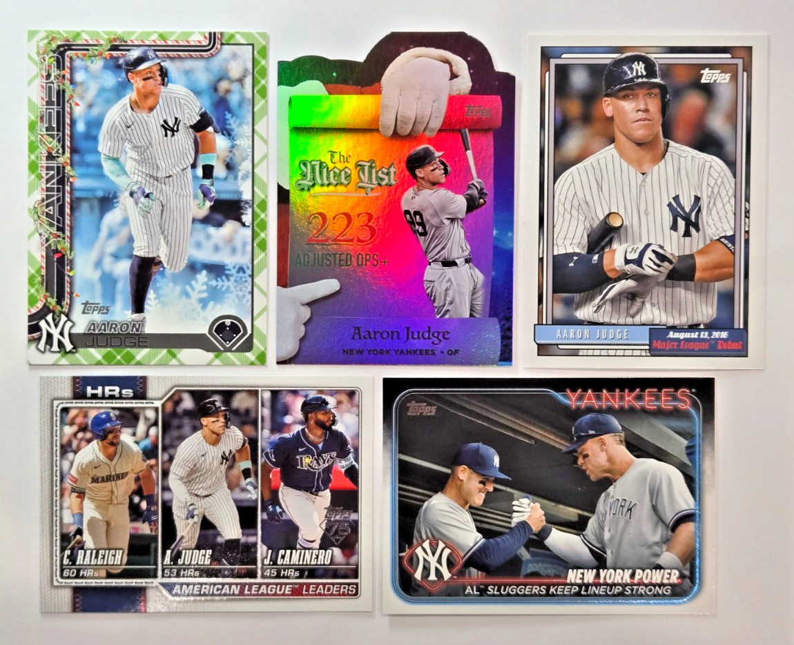 AARON JUDGE 2025 HOLIDAY DIE CUT HOLO🌈 GREEN PLAID PARALLEL INSERT YANKEES LOT