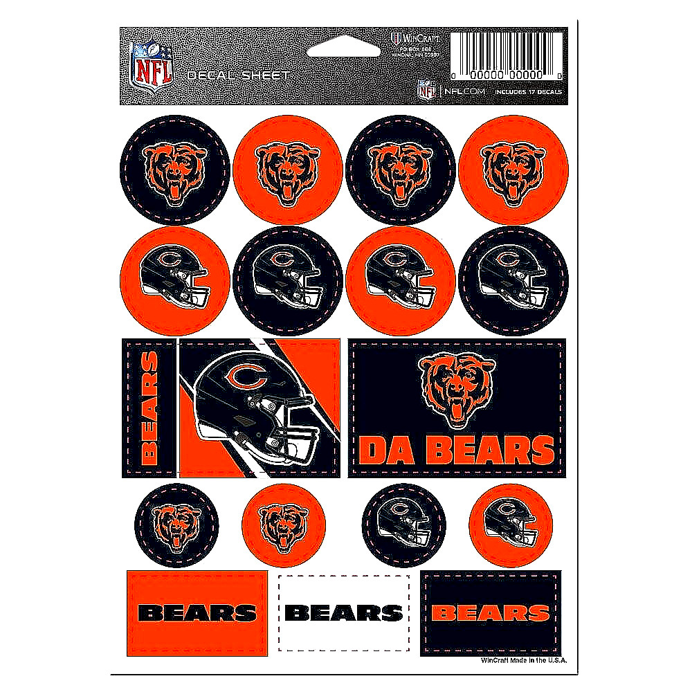 Chicago Bears NFL Vinyl Die-Cut Sticker Set / Decal Sheet *WinCraft