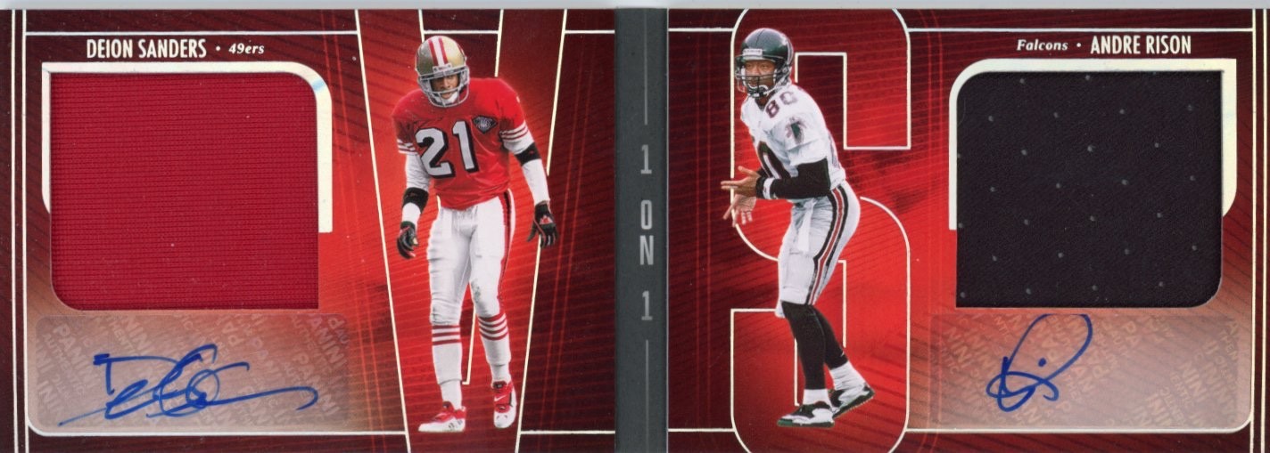 Sanders – Rison VS 1 on 1 Booklet Patch Autograph /35: 2025 Silhouette Football!
