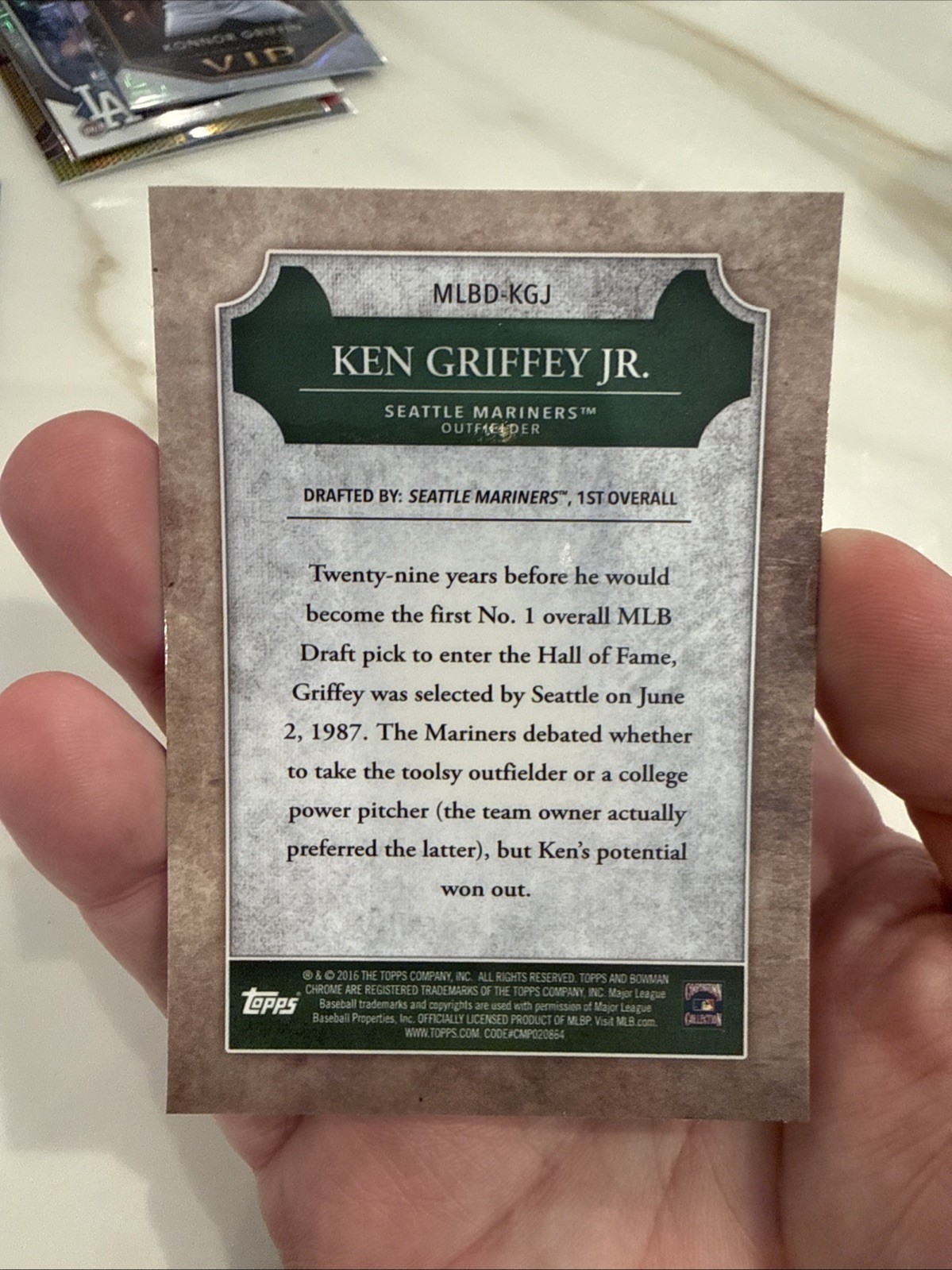 2016 Bowman Draft – Chrome Draft History Refractor Ken Griffey Jr #MLBD-KGJ