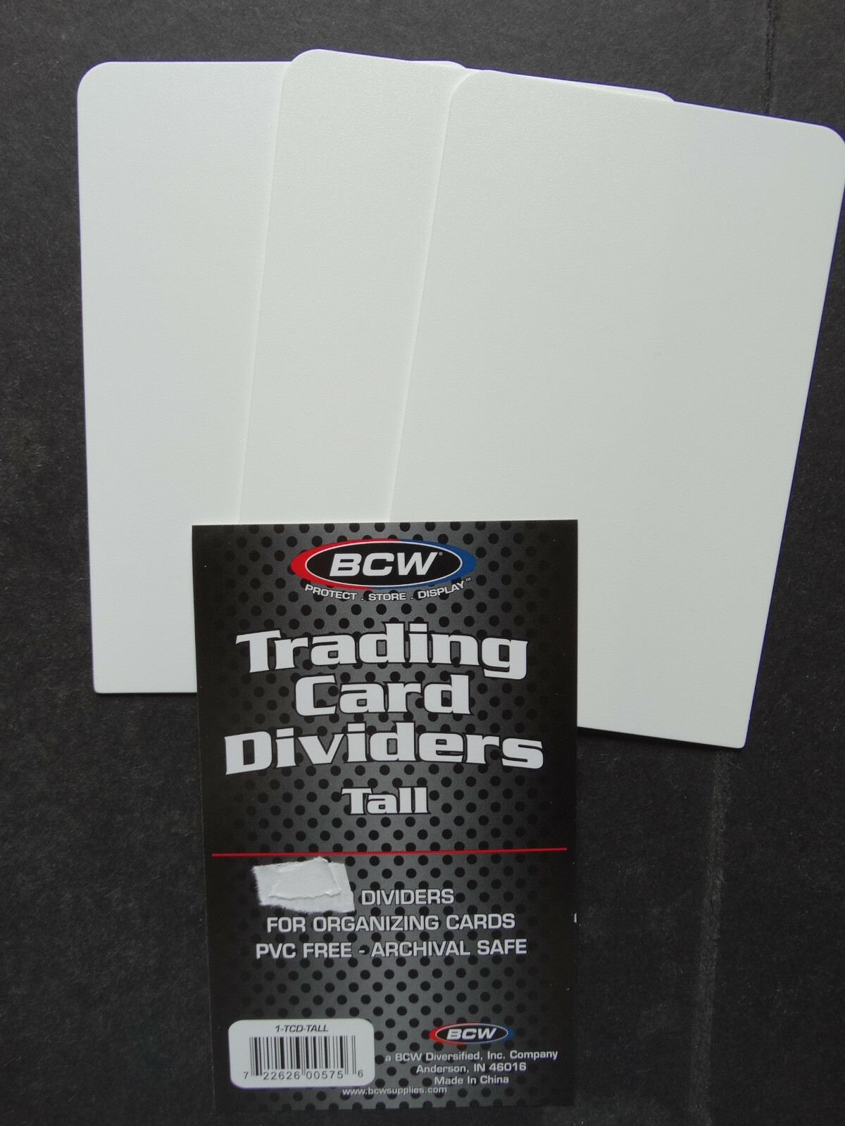 3 Loose Single BCW Trading Card Dividers for Storage Boxes Tall