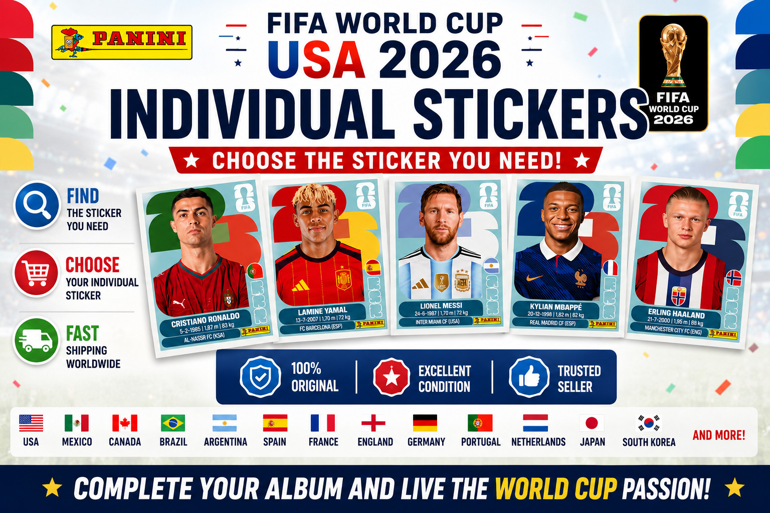 2026 Panini FIFA World Cup Stickers USA Edition #MEX – #SCO – Pick Your Stickers