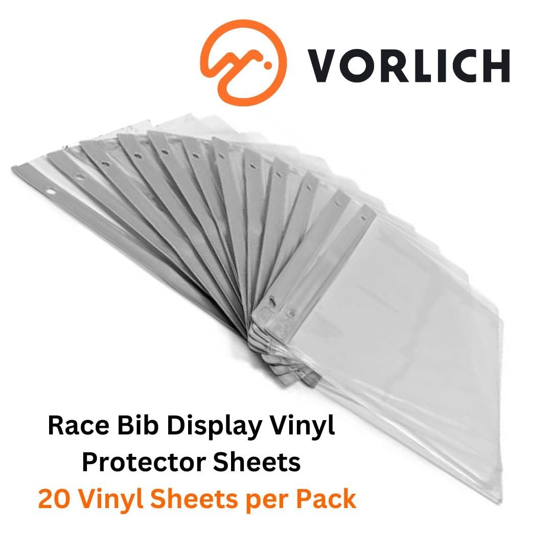 Race Bib Medal Display Sheets 20 Pack – Vinyl Sheet Protector – Vinyl Bib Pou…