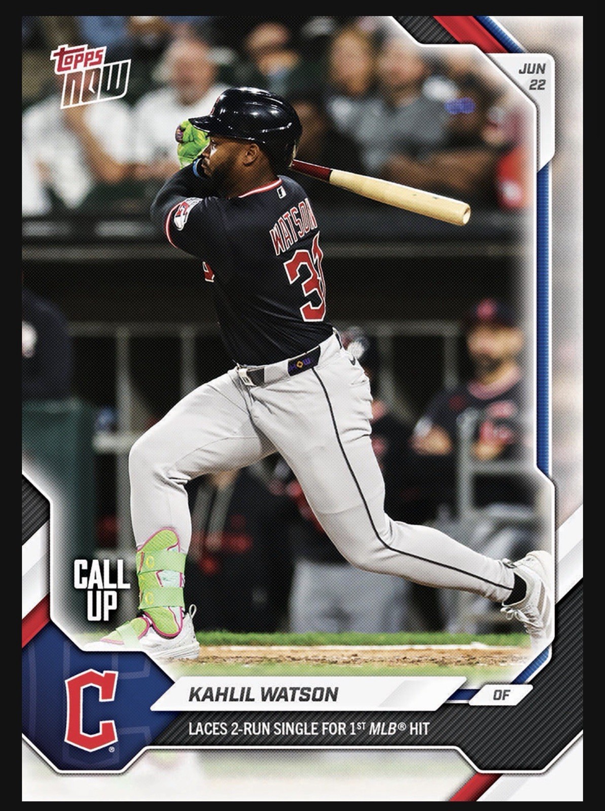 Kahlil Watson Call Up – 2026 MLB Topps NOW® – Card 367 – Presale!! Guardians!!