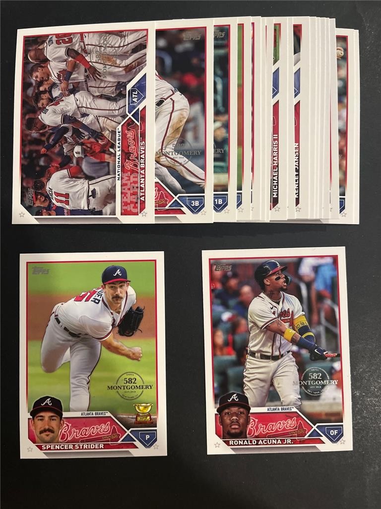 2023 Topps 582 Montgomery Foil Stamp Atlanta Braves Team Set 22 Cards