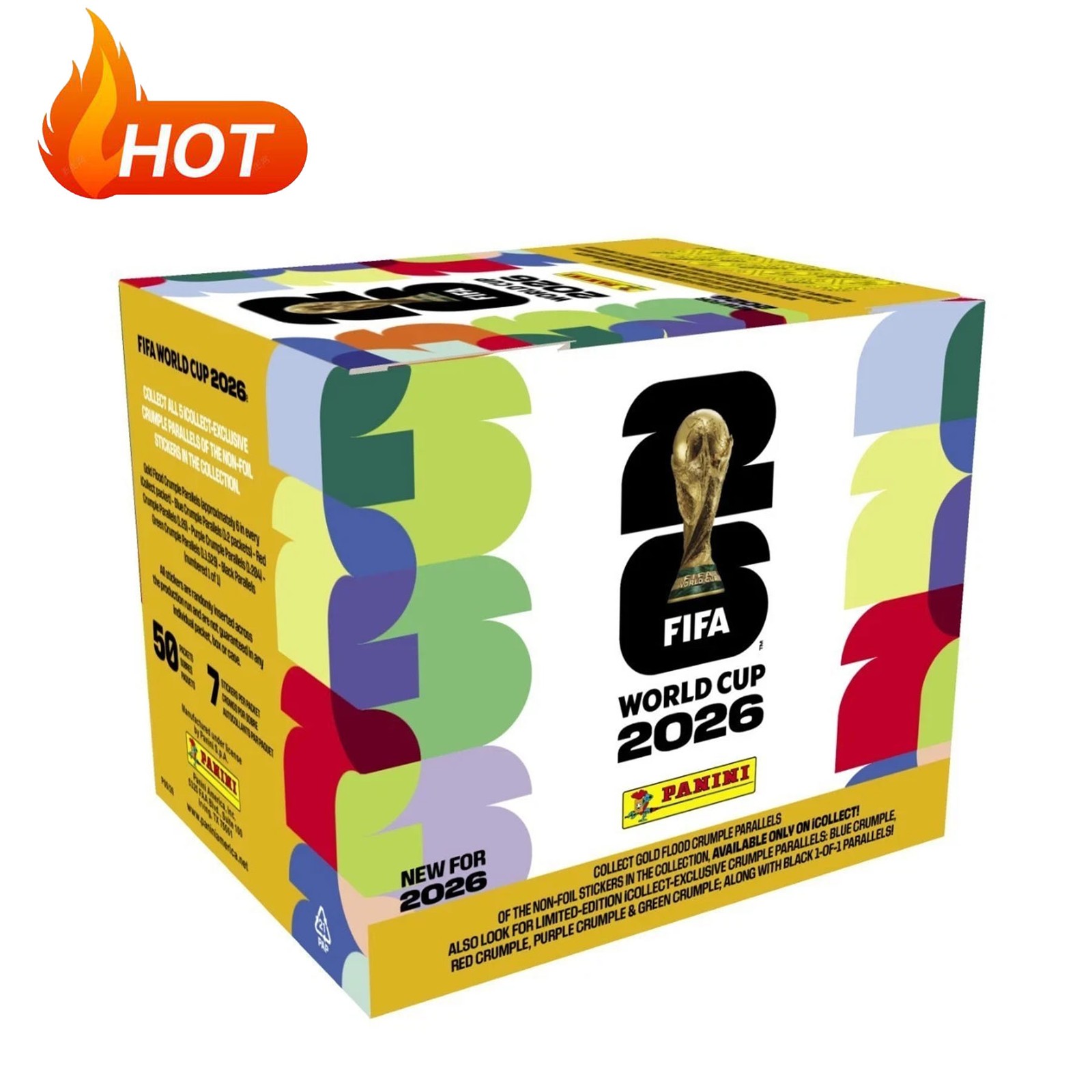 2026 Panini FIFA World Cup Sticker Box Collection- 50 Pack Box Gold Limited