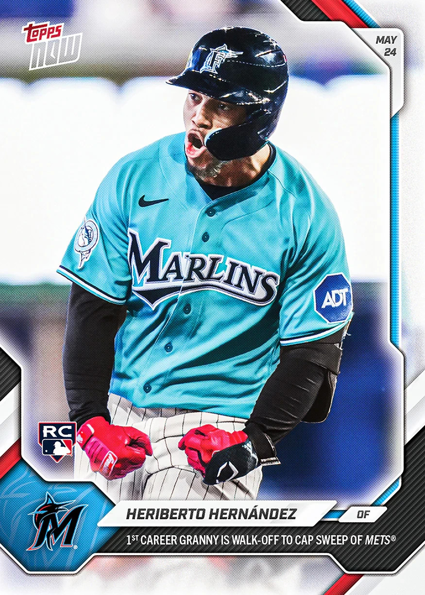 2026 Topps Now Card 237 Heriberto Hernandez 1st Career GSlam -25 Cents Shipping!