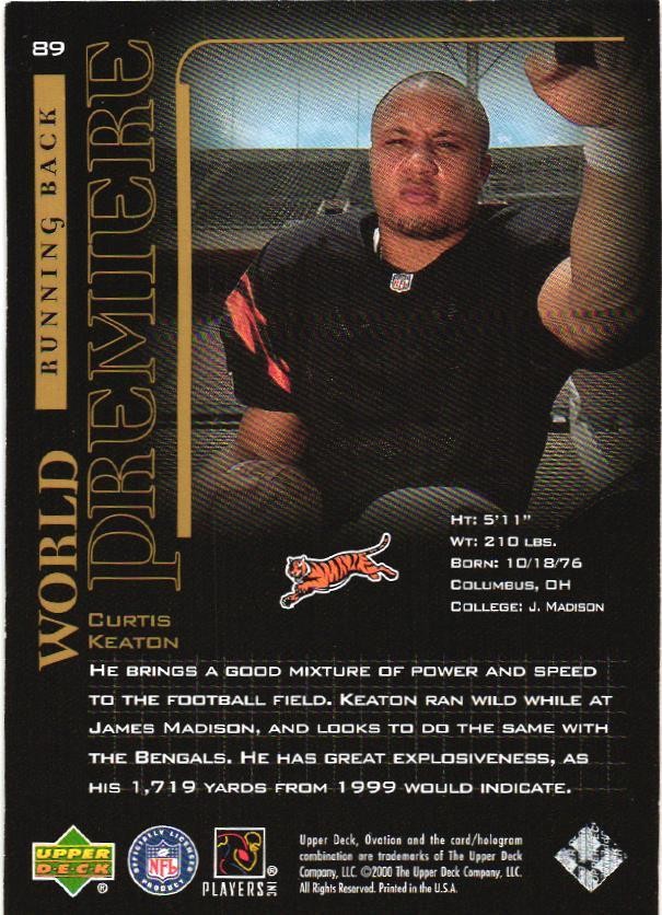 2000 Upper Deck Ovation #89 Curtis Keaton #/2500
