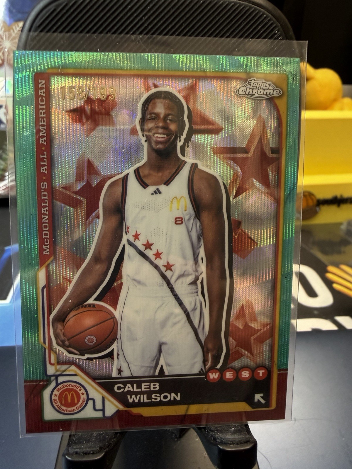 Caleb Wilson 2025 Topps Chrome McDonald’s All American Aqua Shimmer /199