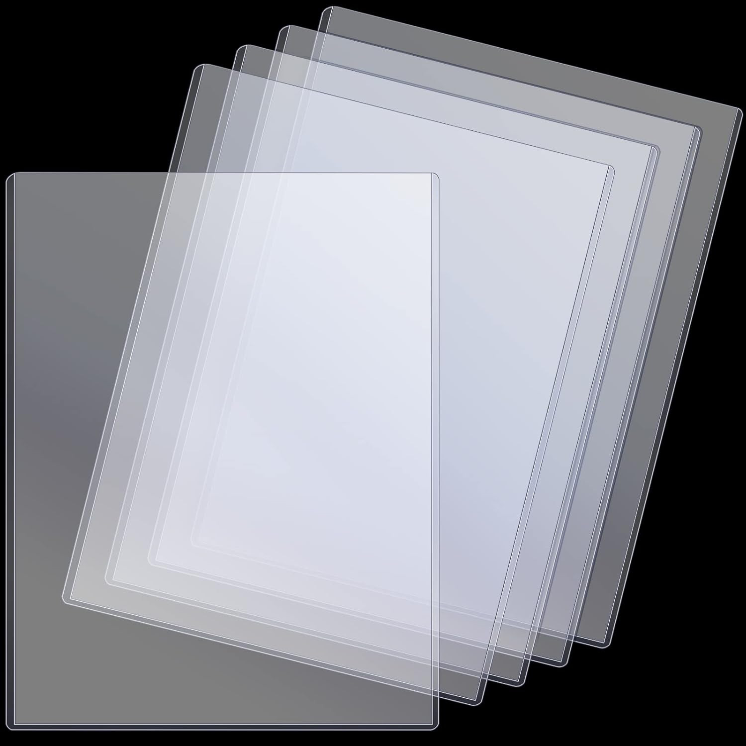 5 Pack Rigid Sheet Protectors 8.5 x 11 Clear Document Sleeves PVC Covers