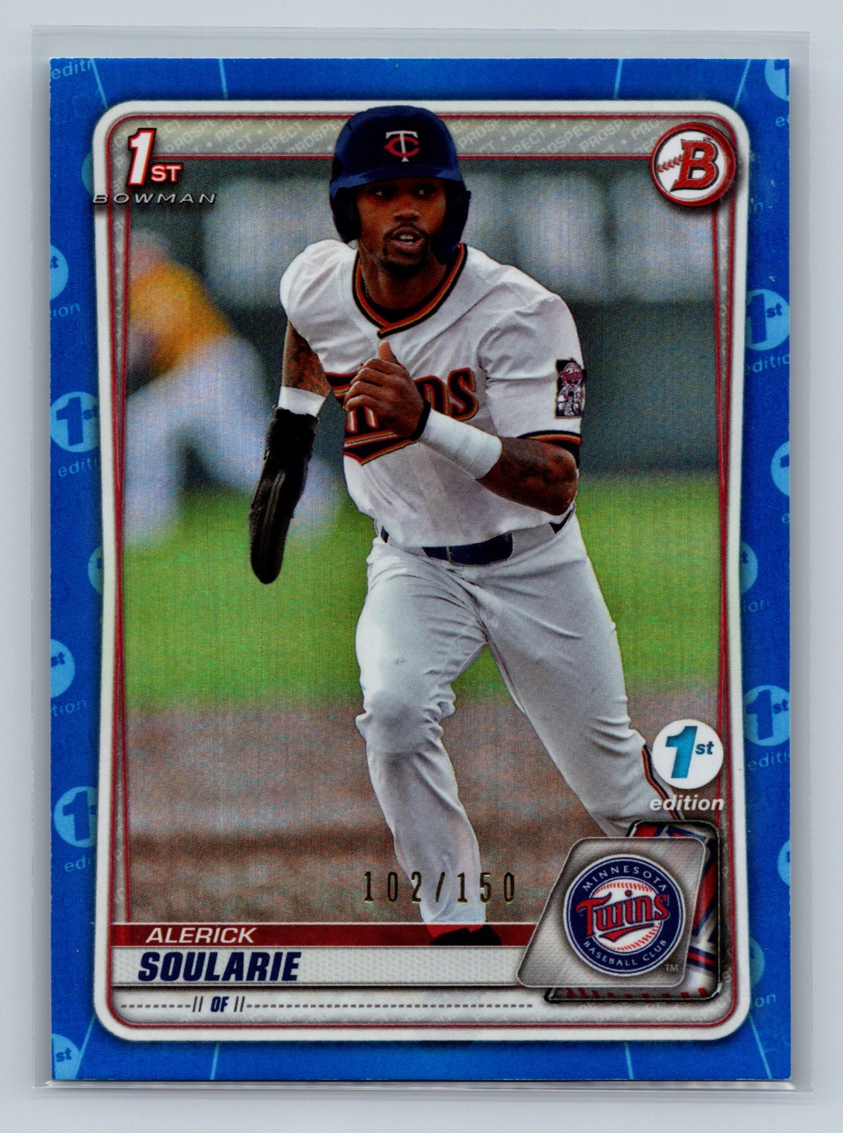Alerick Soularie 2020 Bowman Draft 1st Edition Blue Foil /150 #BD-94 Twins