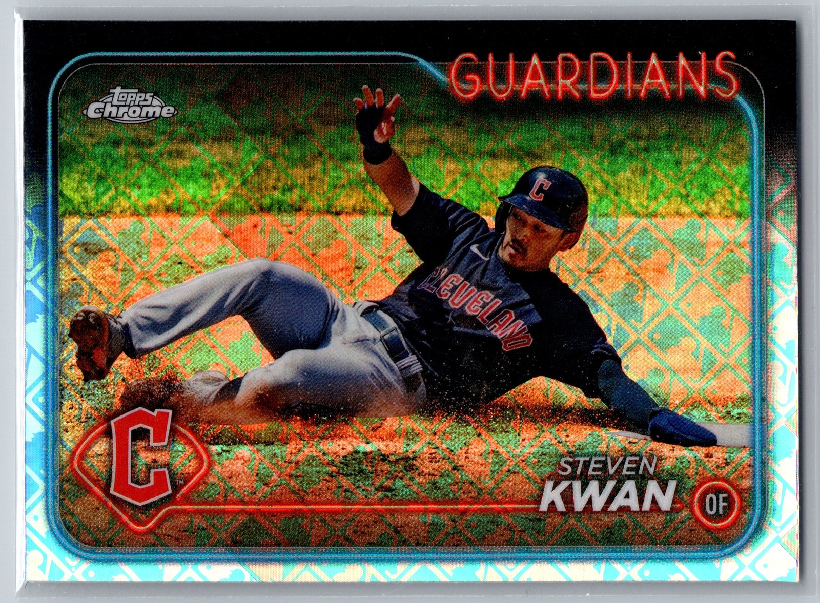 2024 Topps Chrome Logofractor Steven Kwan #30 Cleveland Guardians