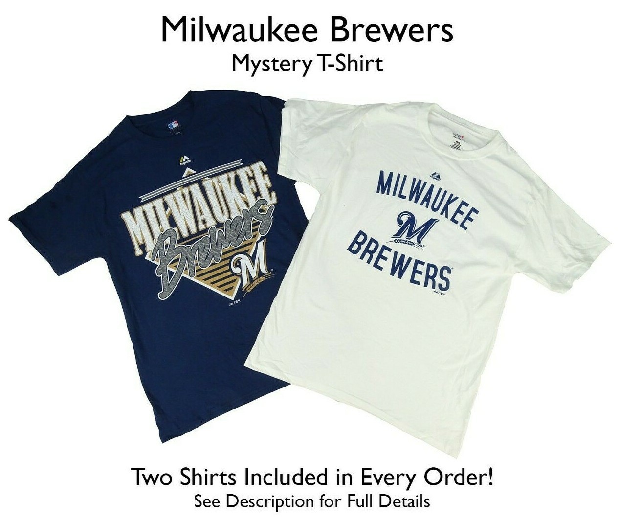 Milwaukee Brewers MLB Men’s Big &Tall 2 SHIRTS! *MYSTERY SHIRT*