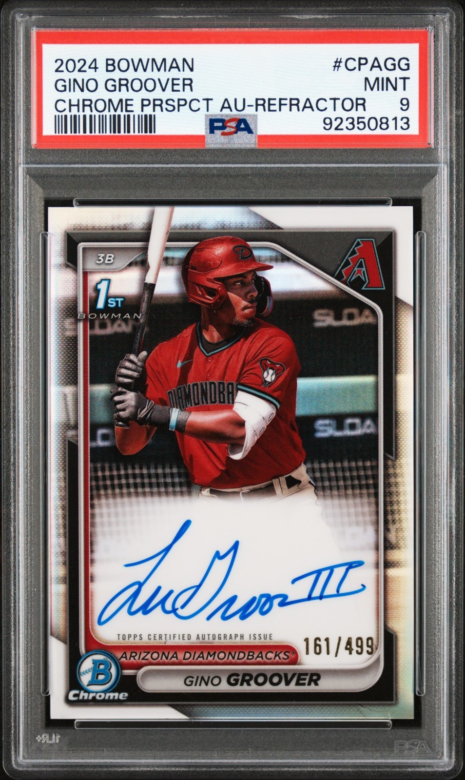 LuJames Gino Groover 2024 Bowman Chrome Refractor 1st Auto /499 PSA 9