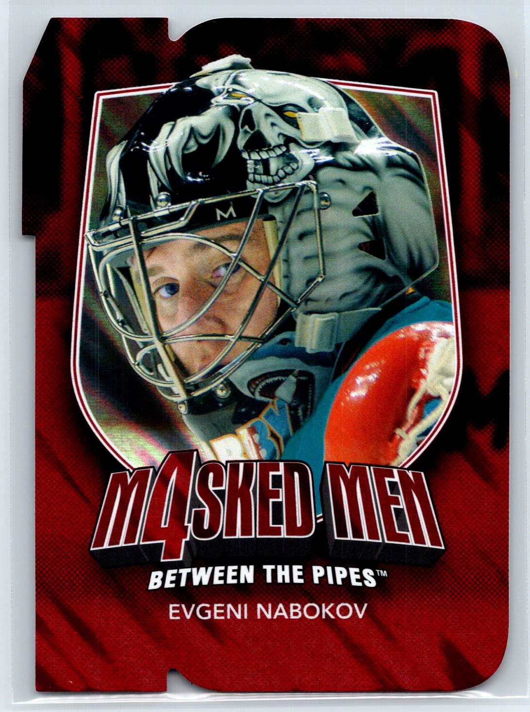 2011-12 ITG Between The Pipes Evgeni Nabokov Masked Men Ruby Die Cut Insert