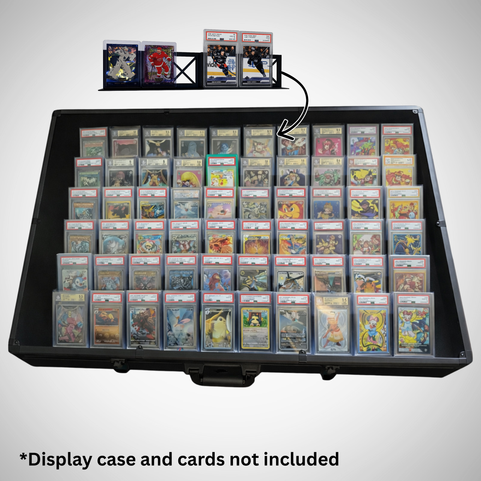 Display Case Card Risers Stands – For Zion Cases -Color White – 27 Risers!