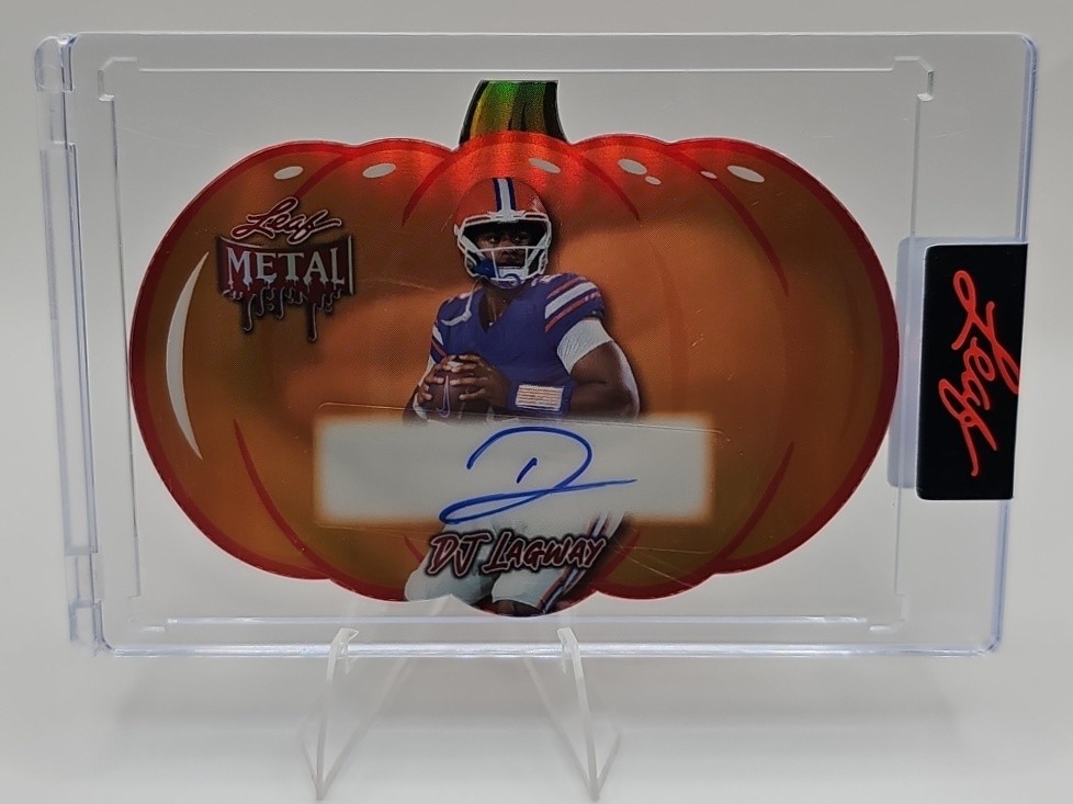 2025 Leaf Metal DJ Lagway Pumpkin Refractor Auto 1/3 /3 Florida Gators