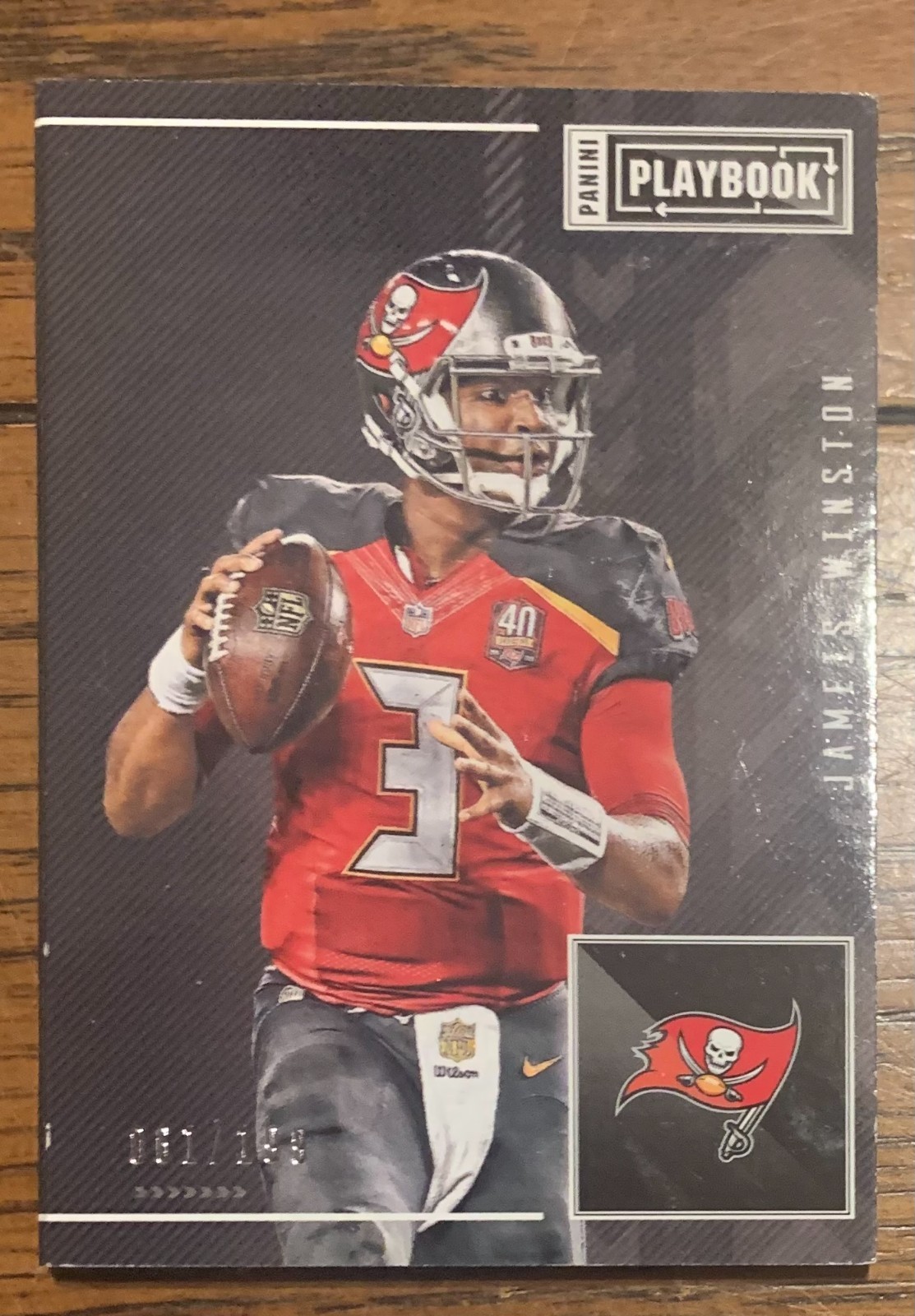 2016 Panini Playbook – #5 Jameis Winston – Dual Relic Playbook – 061/199 – Bucs
