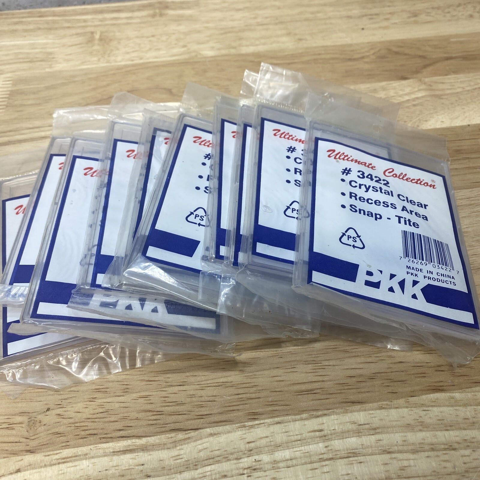 PKK Snap Tite Style # 3422 Lot of 10 Crystal Clear, Recessed Area Holders NOS