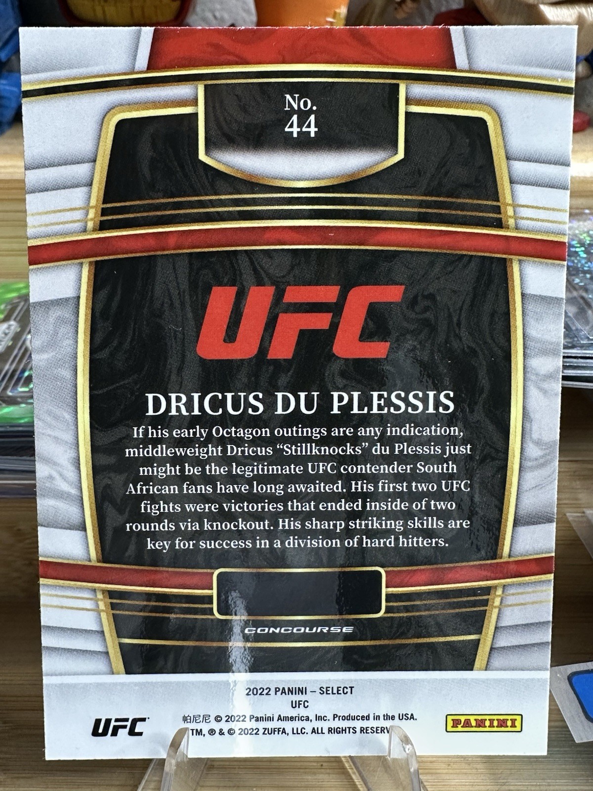 Dricus du Plessis (RC) Blue Concourse 2022 Panini Select UFC #44