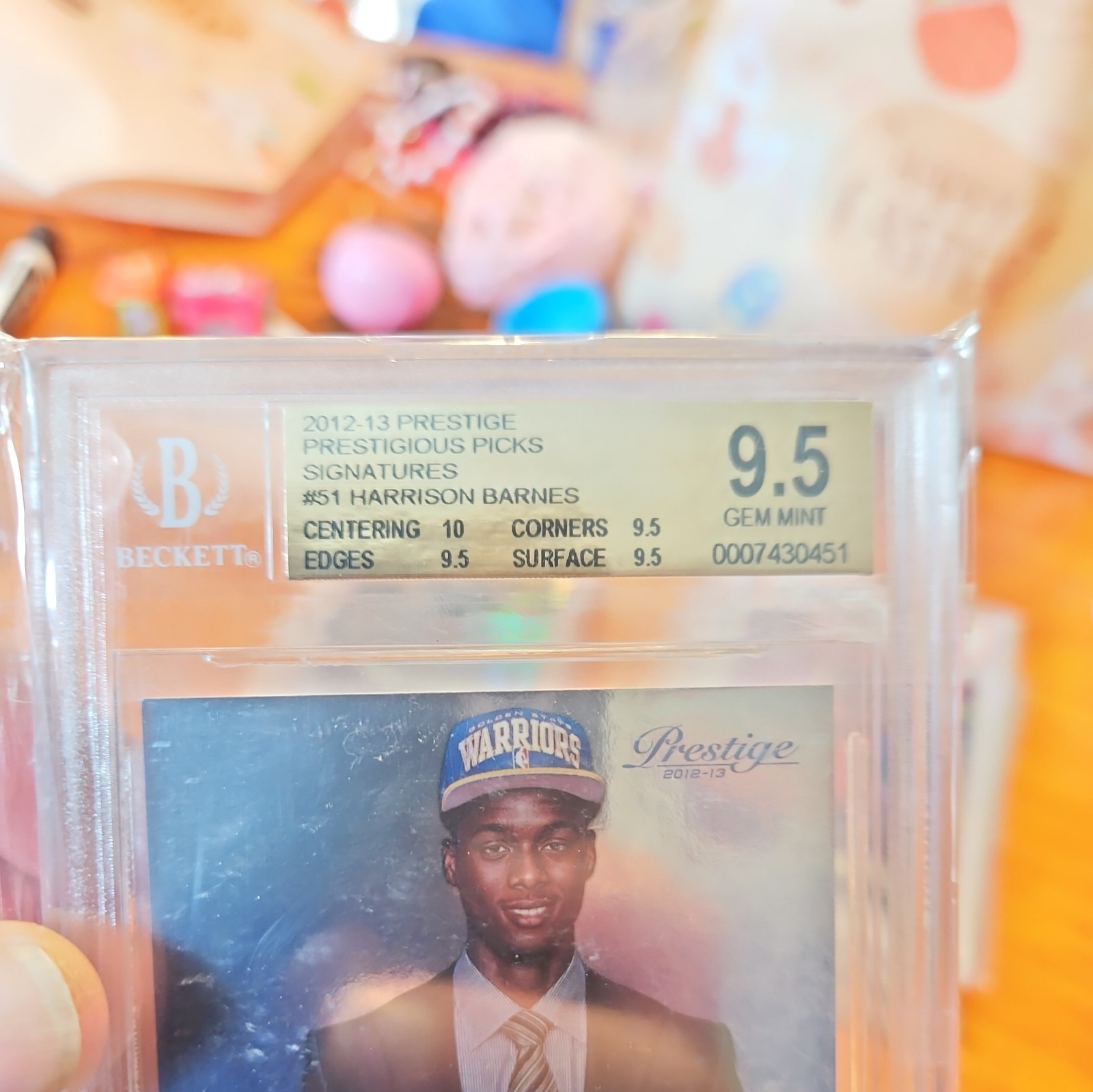 2012-13 Panini Prestige Prestigious Picks Signatures Harrison Barnes Auto Golden