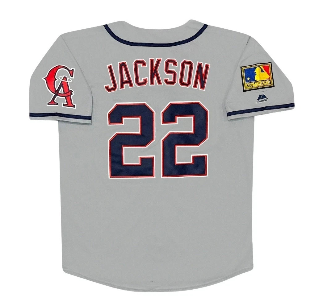 Bo Jackson 1994 California Angels Grey Road Men’s Jersey w/ 125th Patch (L-XL)