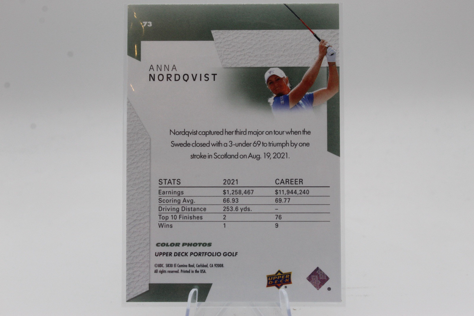 2024 Upper Deck Portfolio – Rookies Anna Nordqvist #73 (RC)