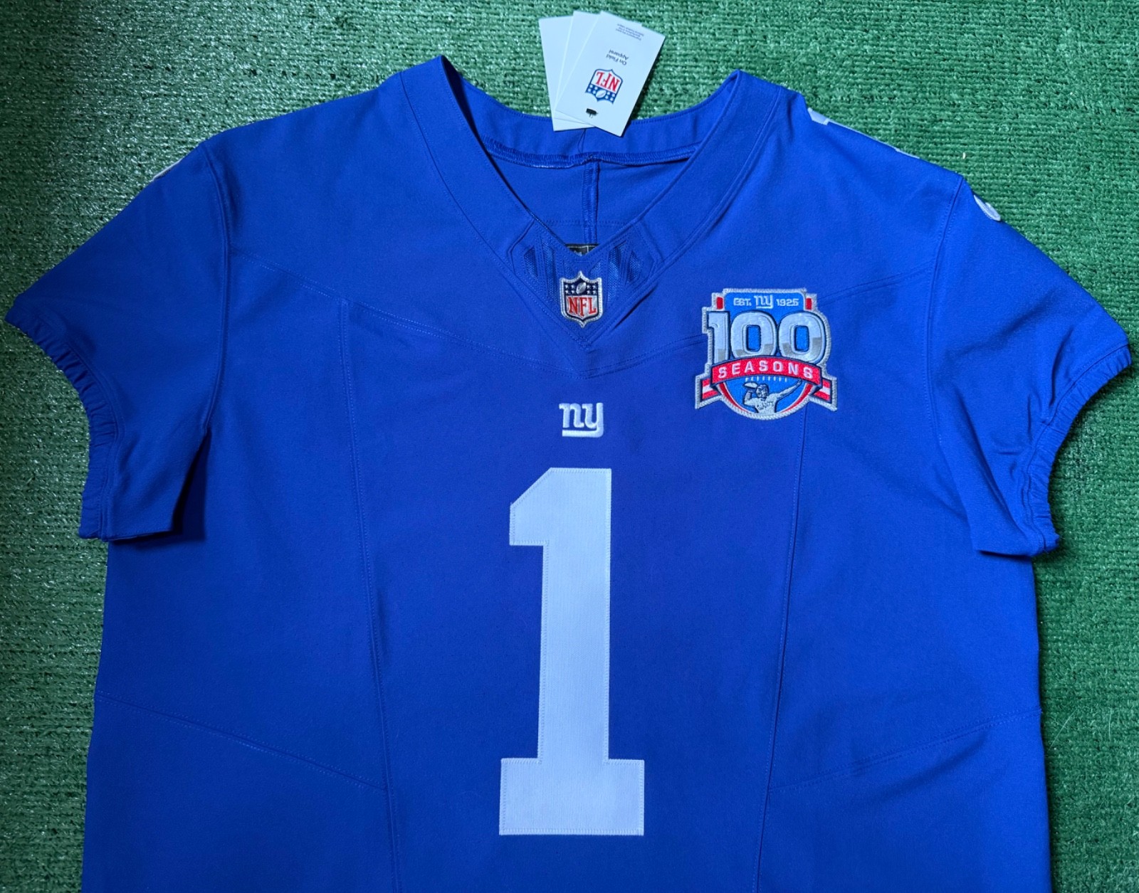 Authentic Malik Nabers New York Giants Nike Vapor FUSE Elite Jersey Size 48/XL