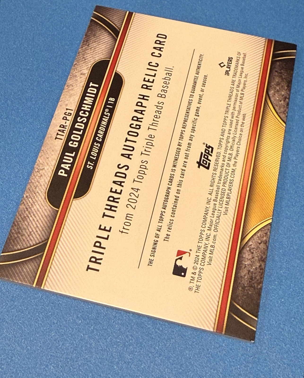 Paul Goldschmidt 2024 Topps Triple Threads Auto Relic /36 #TTAR-PG1