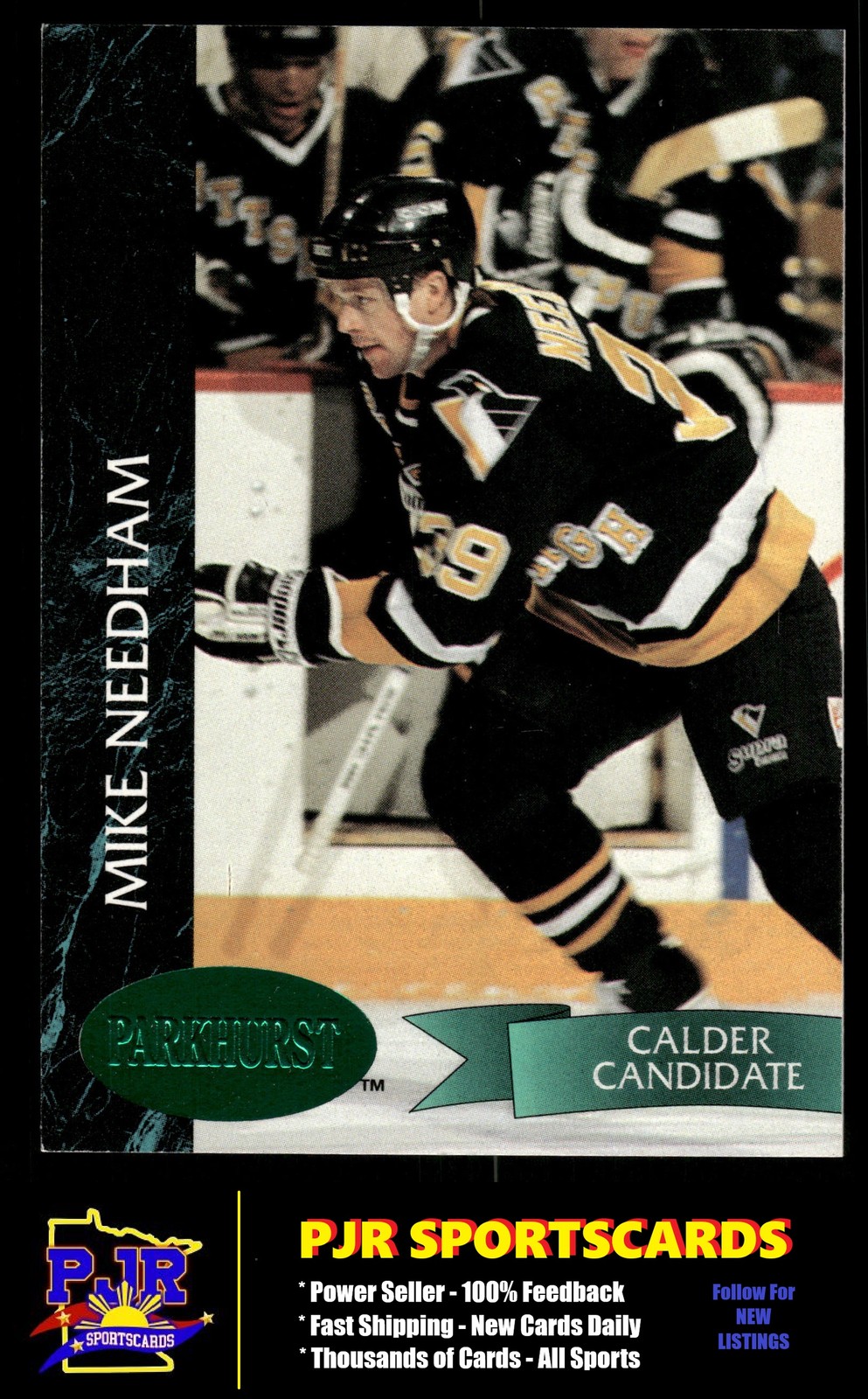 Mike Needham 1992-93 Parkhurst #370 Pittsburgh Penguins Rookie Emerald Ice