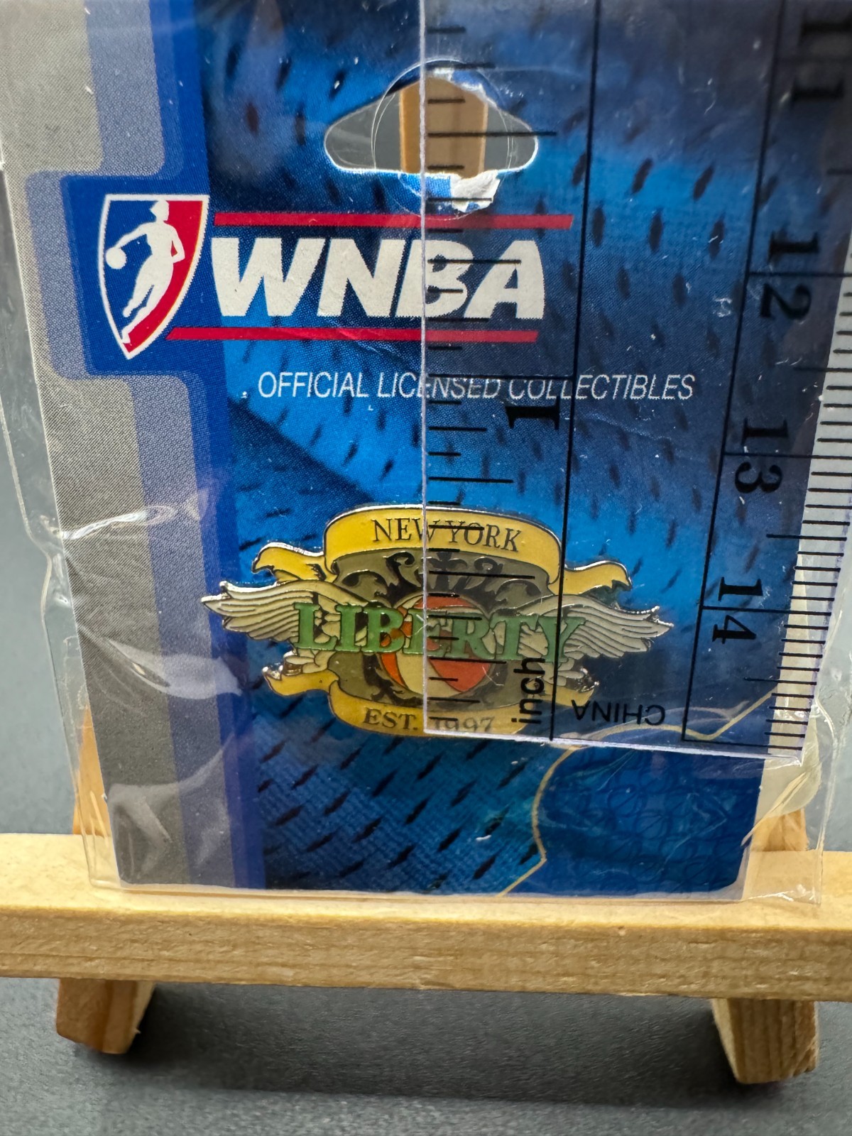 Vintage New York Liberty Est 1997 Winged Logo Pin Aminco WNBA Sealed Rare NOS