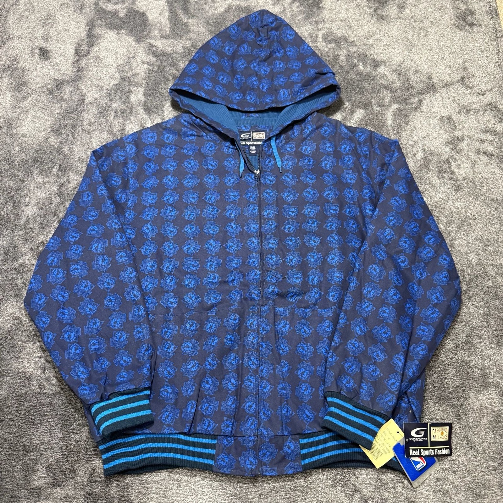 G-III Sports Hardwood Classics Dallas Mavericks All-Over Print Zip-Up Hoodie Jac