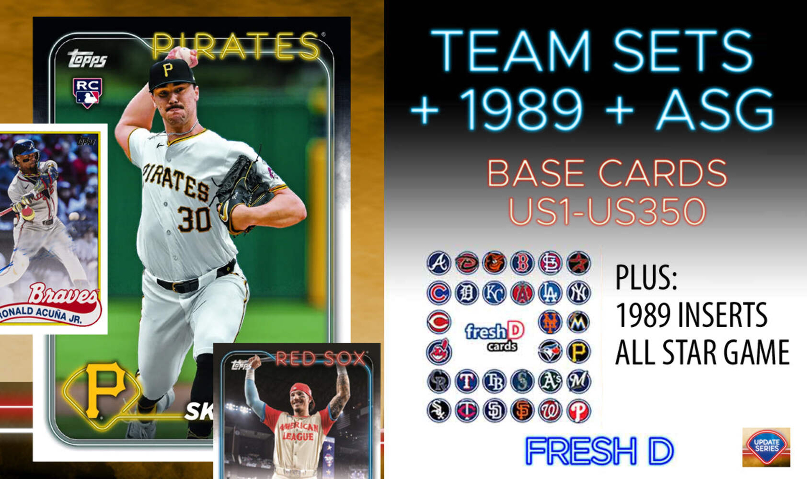 2024 Topps Update Team Set +1989 + ASG Arizona Diamondbacks Lawlar RD Blaze RC