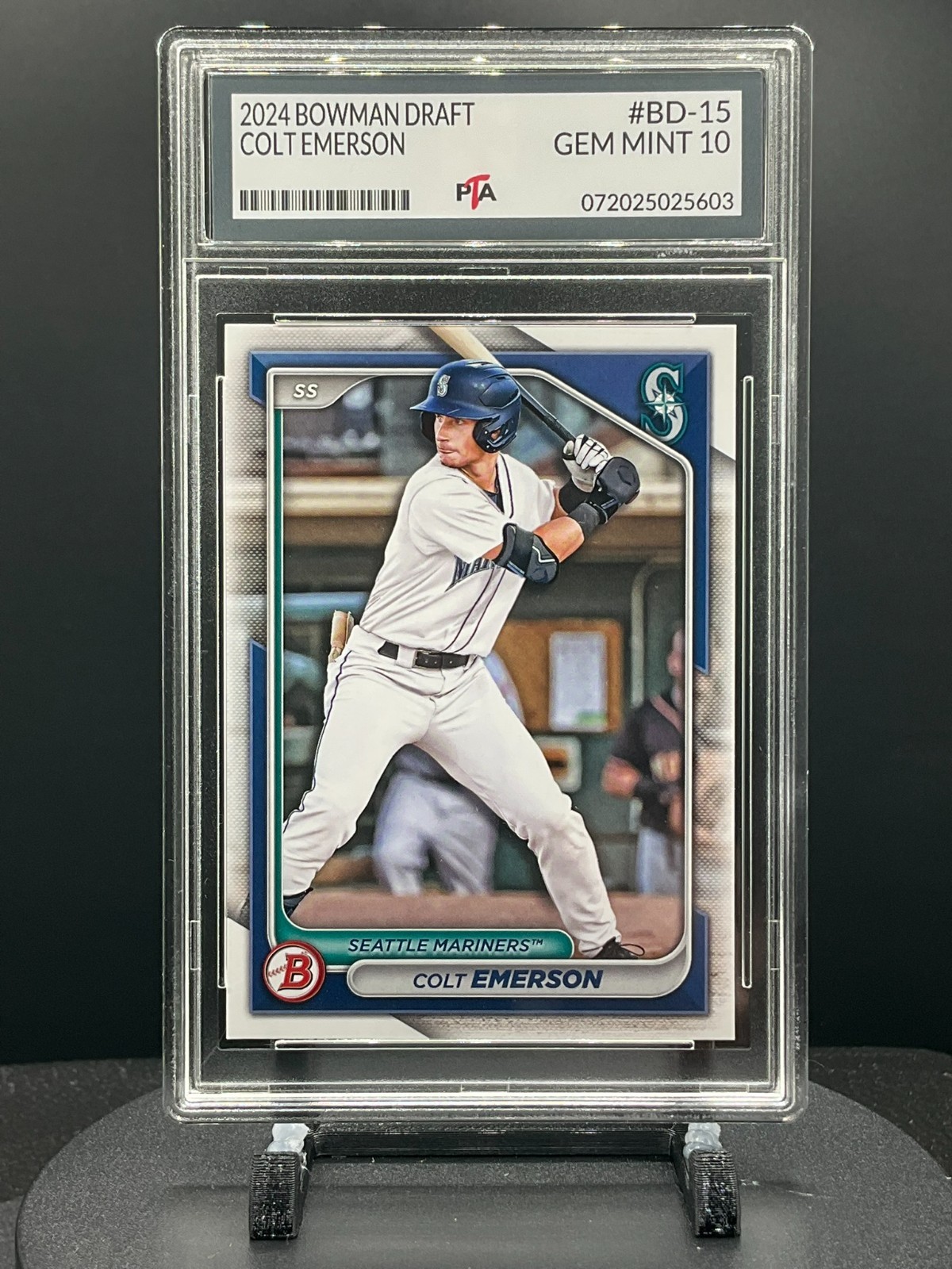 2024 Bowman Draft BD-15 Colt Emerson Prospect Rookie Mariners ~GEM MINT PTA 10🔥