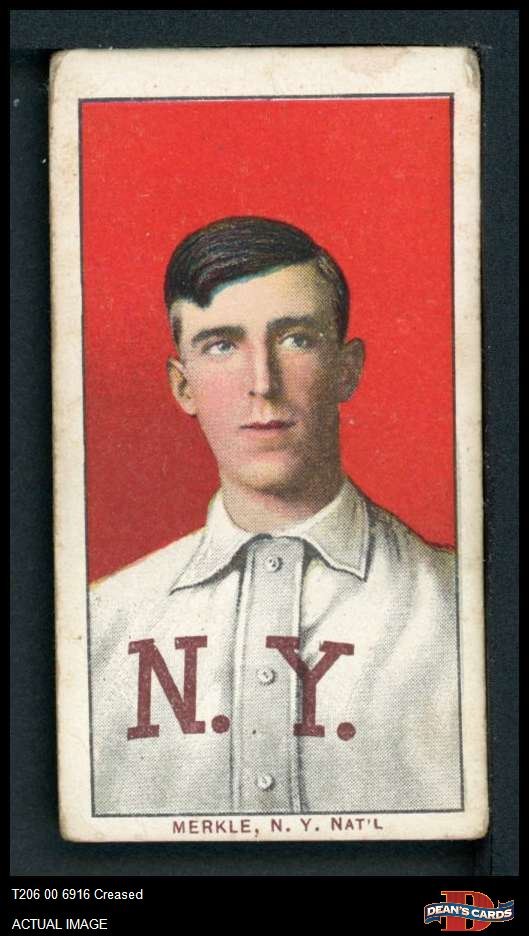 1909 T206 Fred Merkle Portrait Giants VARIATION 2 – GOOD