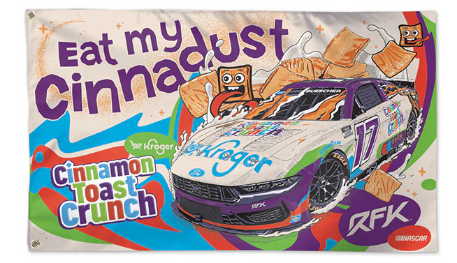 Chris Buescher #17 Nascar Cinnamon Toast Car Racing 3×5 FT Flag Best Wall Banner
