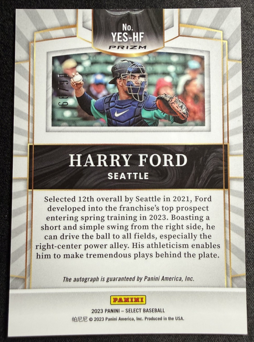 2023 Panini Select Youth Explosion Signatures Harry Ford #YES-HF Prizm /99