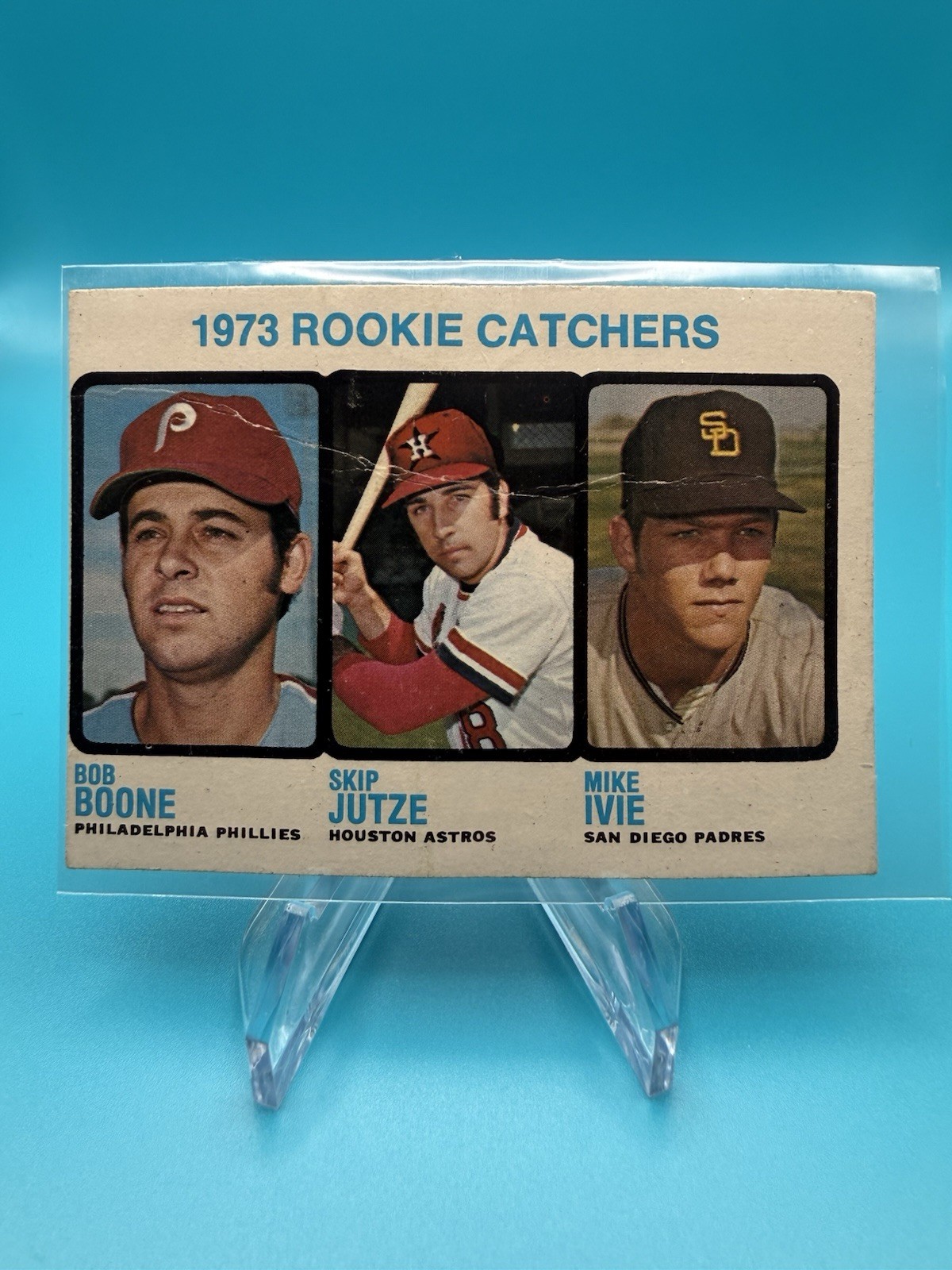 1973 Topps Bob Boone, Mike Ivie, Skip Jutze #613 RC