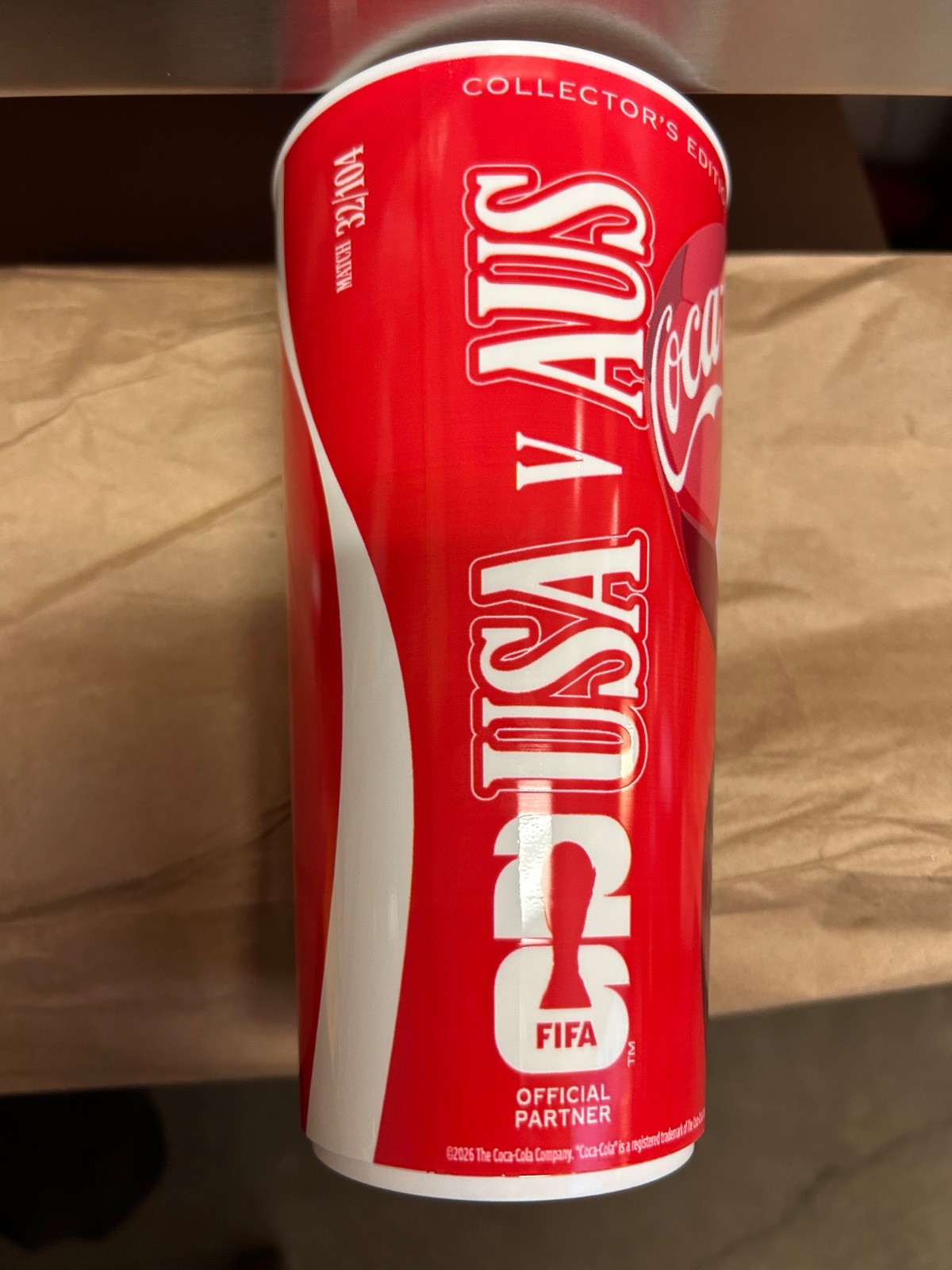 32oz fifa world cup 2026 coca cola collectors cup USA Vs. AUS