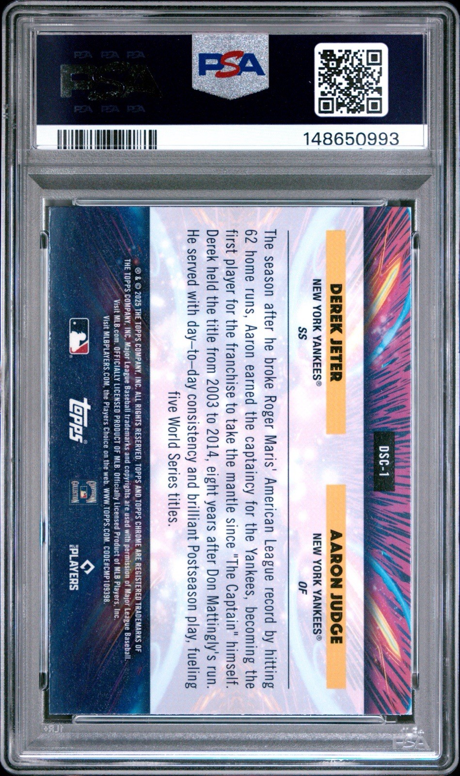2025 Topps Cosmic Chrome – Star Clusters Derek Jeter, Aaron Judge #DSC-1