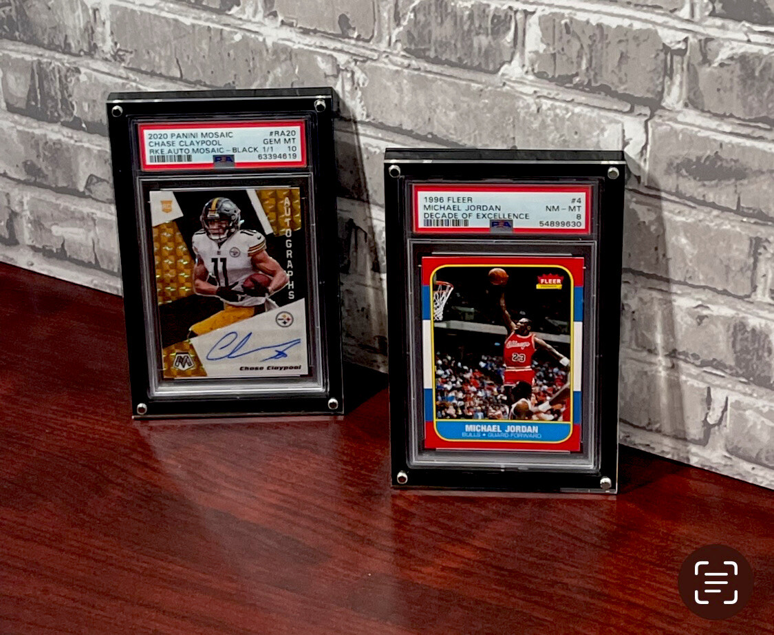 PSA Display Case- Black Base W/Cover. Beautiful Frame Look For Any Wall Or Desk!