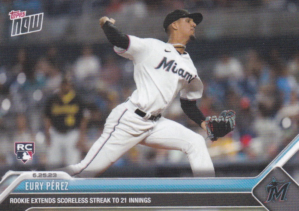 2023 TOPPS NOW #497 EURY PEREZ- MIAMI MARLINS