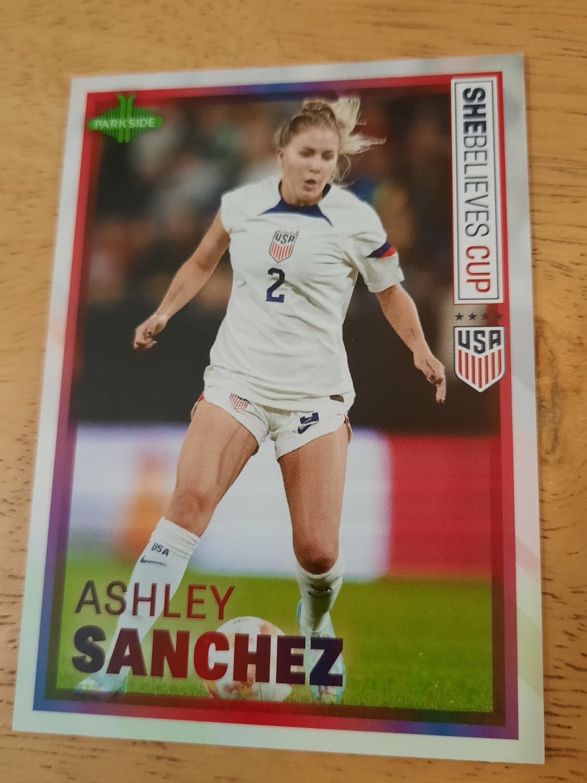Ashley Sanchez 2023 Parkside USWNT She Believes Cup USA Printed 16pt 2CS Stock