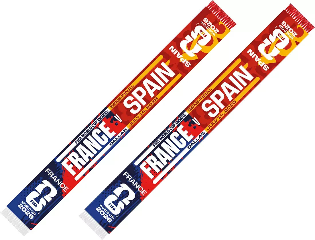 France vs Spain Official 2026 FIFA World Cup Semi Final Matchup Scarf Pre Order